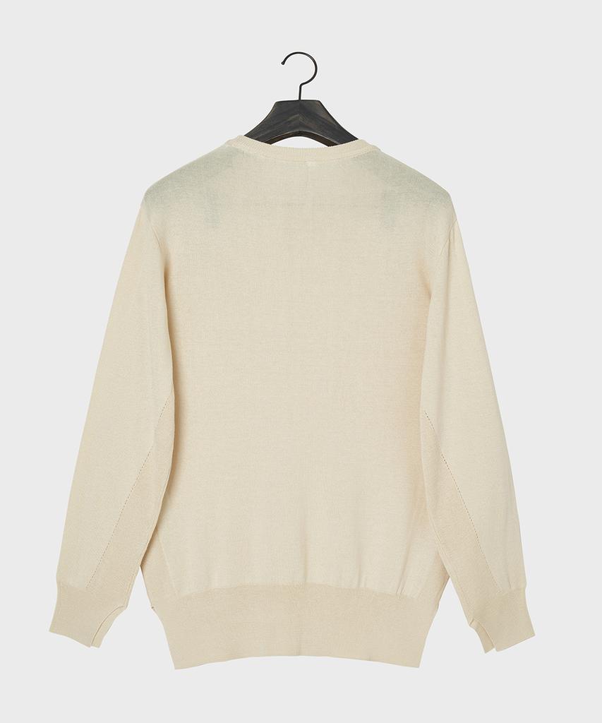 NOIRER Silk Slit Crewneck Knit (Ivory)