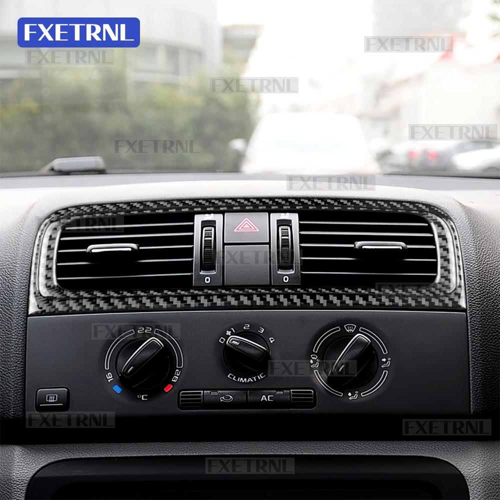 For Skoda Fabia 2 MK2 5J 2007 2008 2009 2010 2011 2012 2013 2014 Real Soft Carbon Fiber Sticker Car Central Control Air Outlet