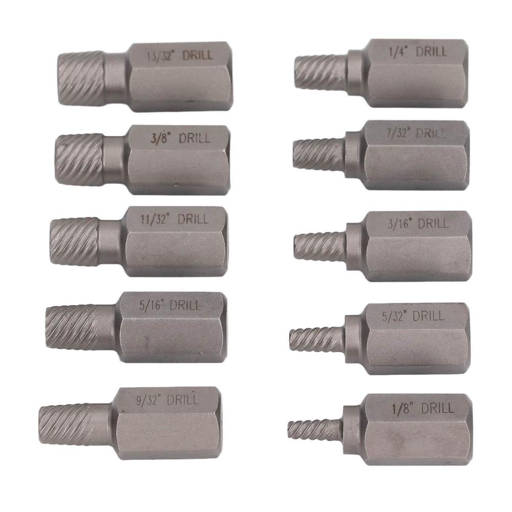 10pcs Multi Spline Broken Screw Removal Tool Bolt Extraction Tool  For Stripped Screws
