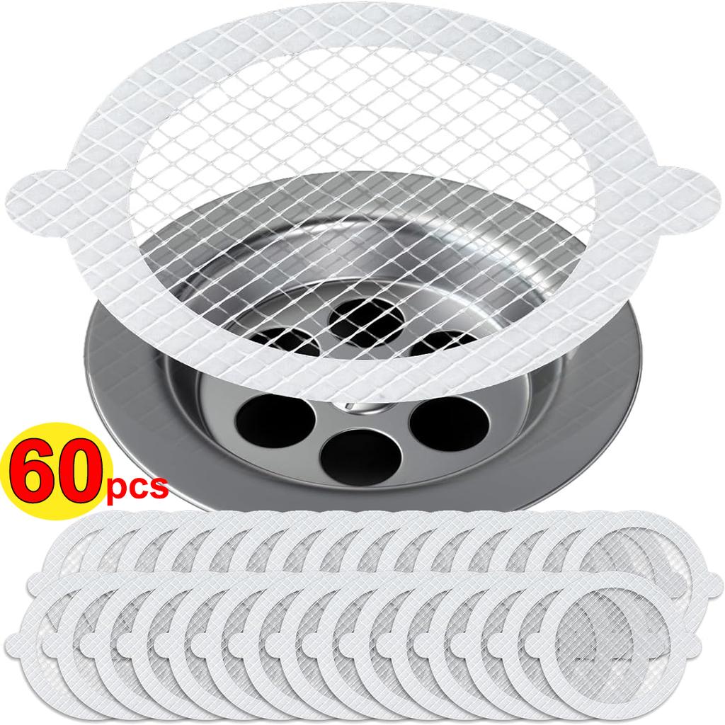 Disposable Floor Drain Sticker Bathroom Hair Catcher Stopper Shower Drain Cover Anti-blocking Filter Kitchen Sink Strainer 60pcs