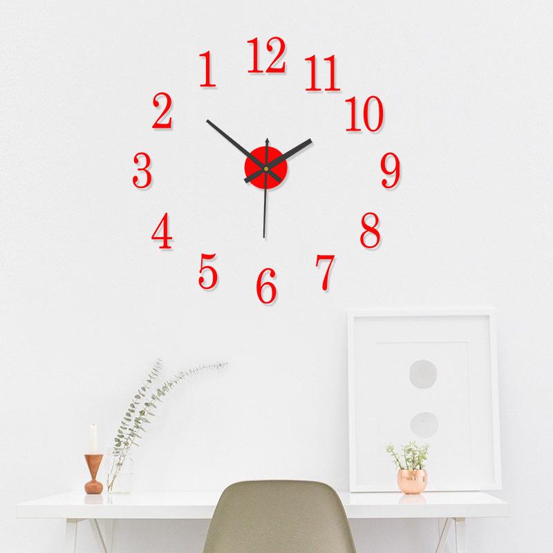 Creative Luminous Digital Clock Without Drilling Holes, Wall Clock for Living Room and Bedroom, Home Decorative Wall-mounted Clock, Acrylic Wall Clock