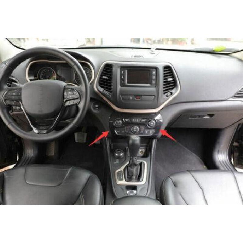For Jeep Cherokee 2014-2018 Carbon Fiber Console AC Button Control Frame Trim 1*