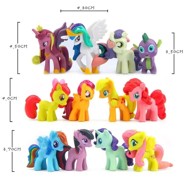 12Pcs My Little Pony Action Figures Toy Gift Pony PVC Model Toys Gifts Model Anime Figures Collect