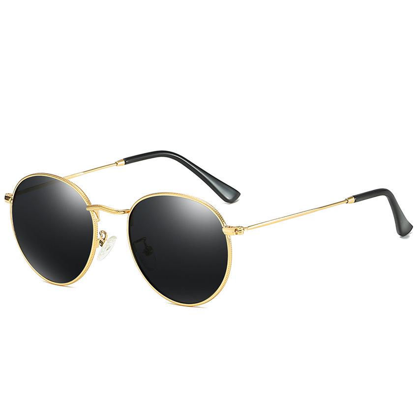 Trendy Women's Retro Round Frame Anti-UV Sunglasses
