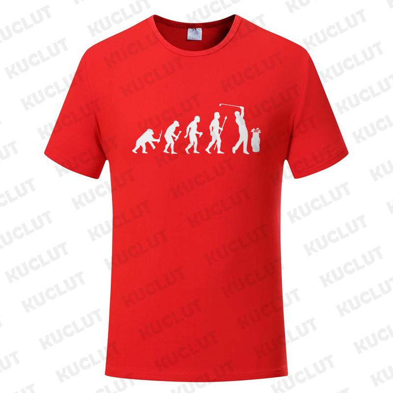 Fashion Brand Clothing Golf Evolution of Man Men's Tee Shirt Round Neck Shirt Short Sleeve Breathable Fashion Casual Shirt Tops