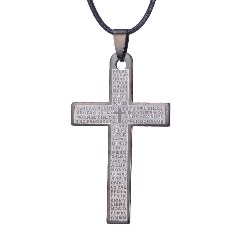 ZRM Jewelry Stainless steel Bible Necklace Jesus Cross Pendant For Men Women Gifts