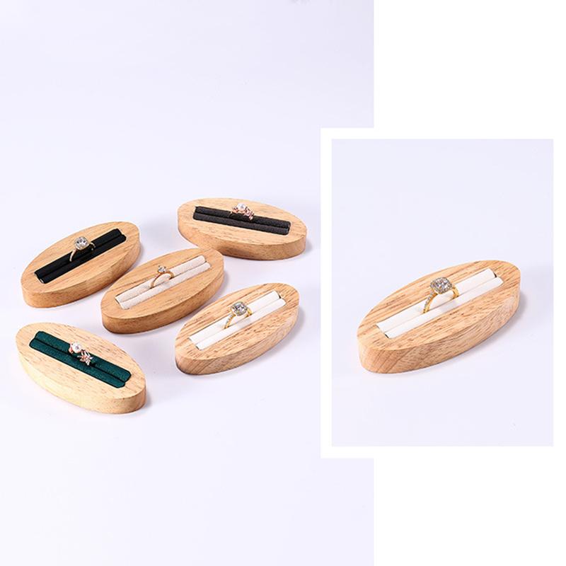 Solid Wood Ring Earrings Display Rack Wooden Tray Jewelry Display Plate Jewelry Storage Counter Jewelry Decoration Display Props