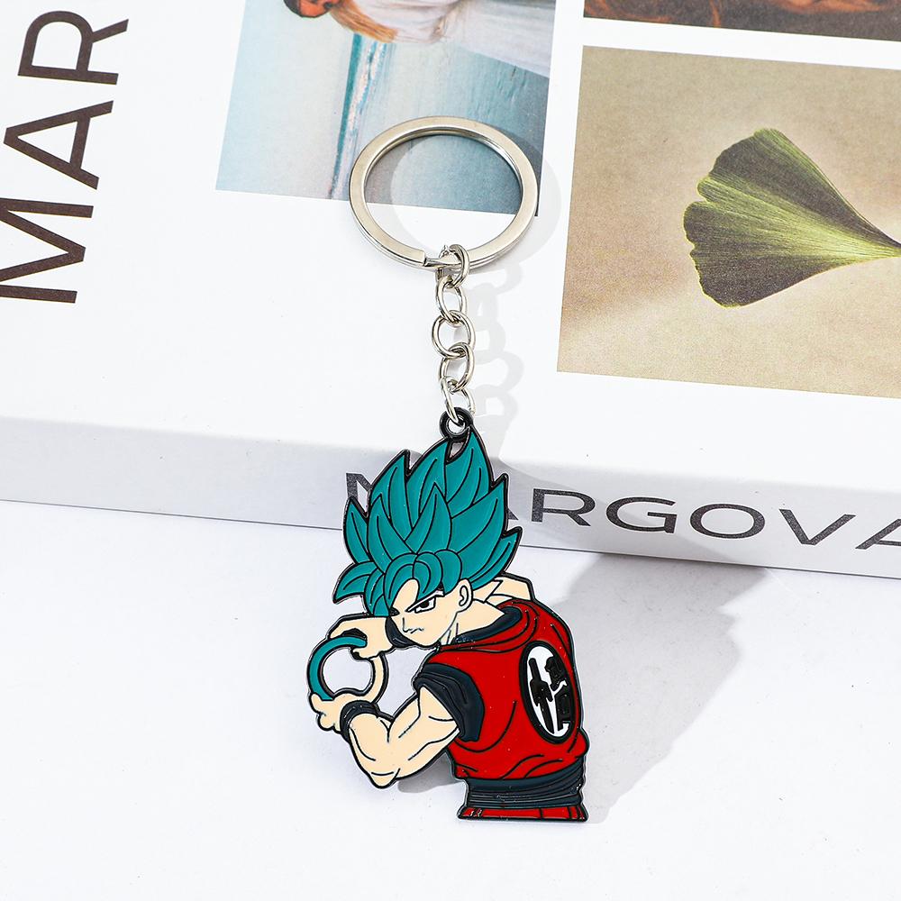 Dragon Ball Son Goku Young Super Saiyan Keychain Cartoon Anime Pendant Toy Gift for Fans