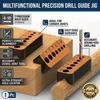 Drill Guide Jig Block for 4-10mm Holes, Precision Hole Locator, Woodworking Tool for DIY, Ideal for Dowel Joint Making in Home Workshop