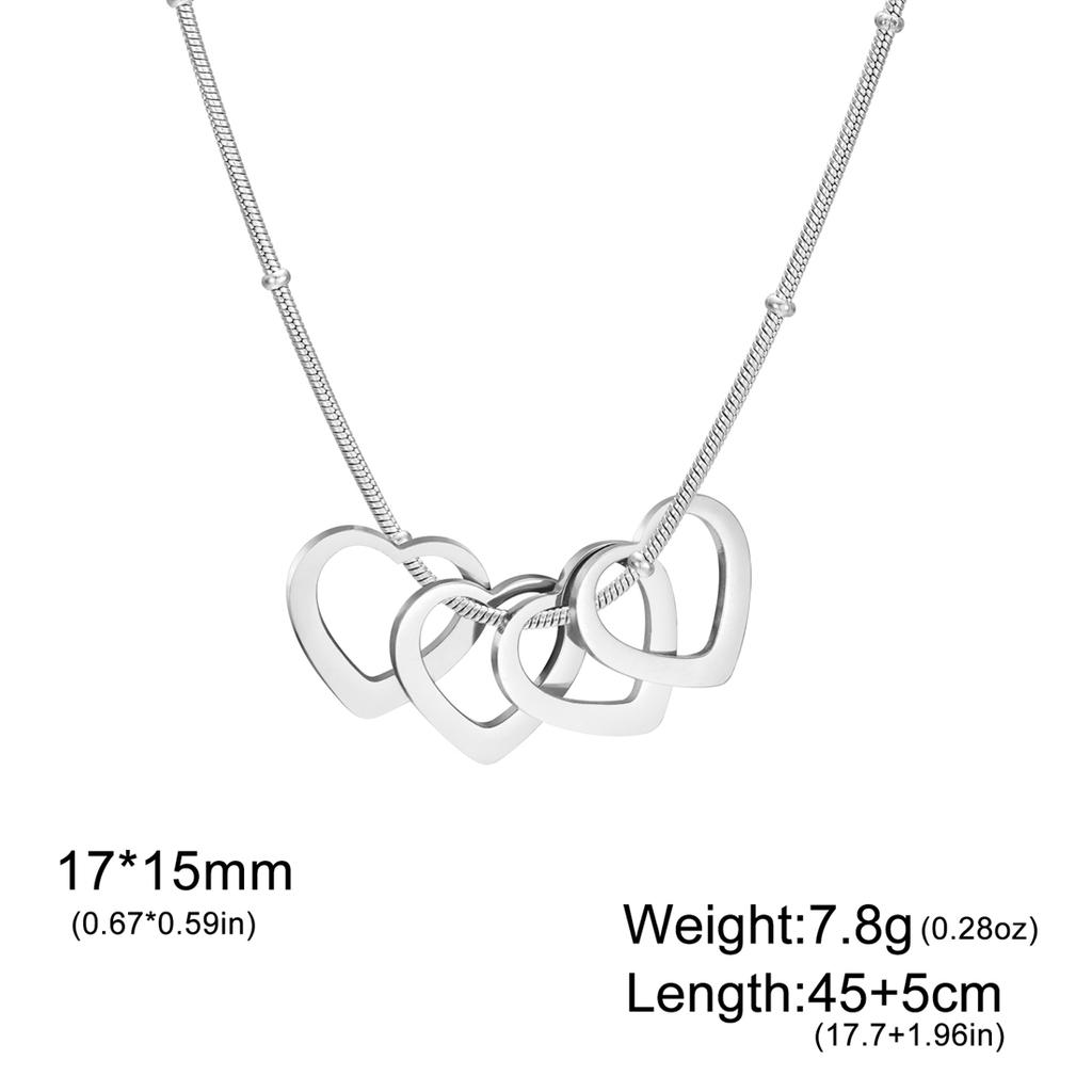 Minimalist Love Heart Necklace for Women Fashion Hollow Heart Pendant Chain Stainless Steel Romantic Couple Jewelry Gift