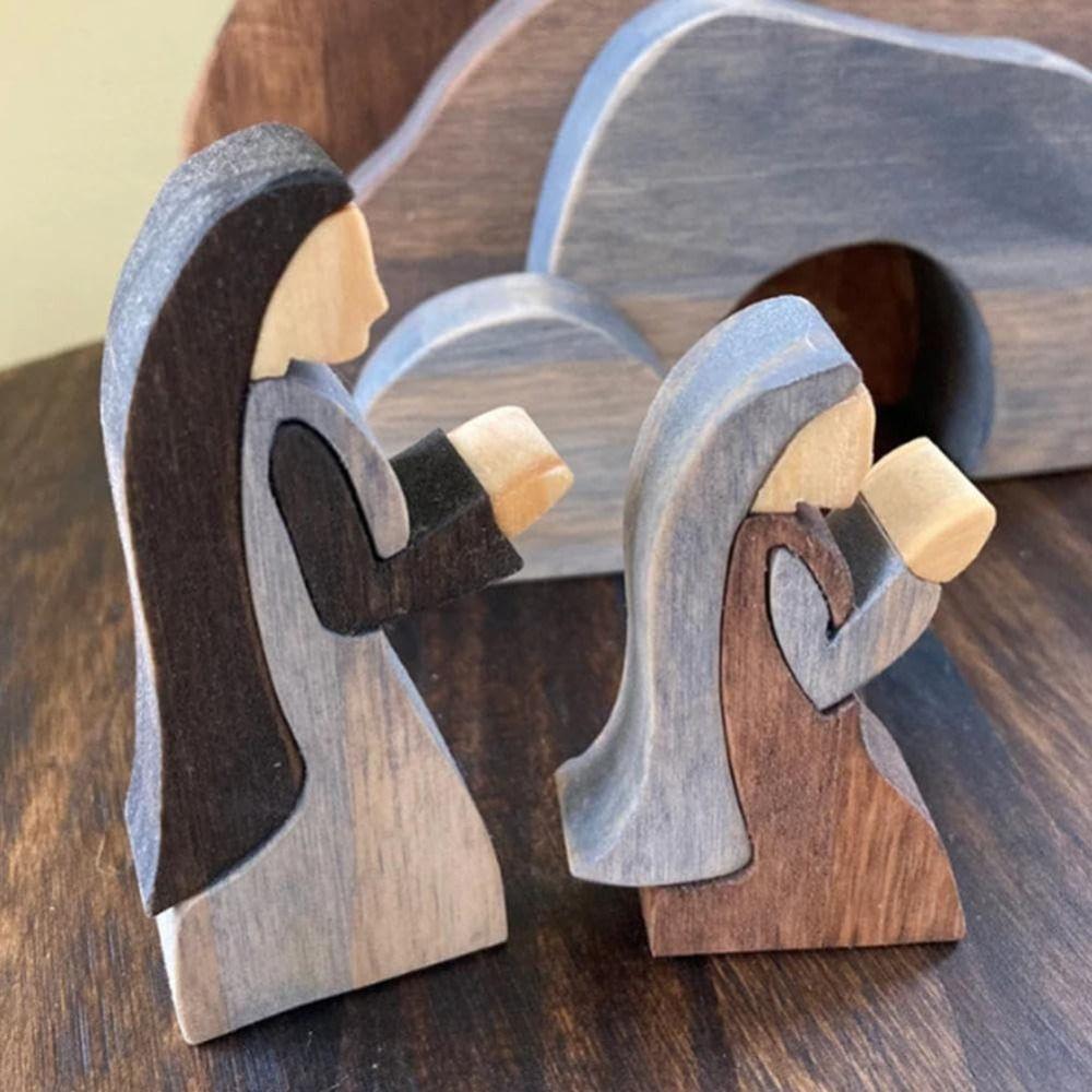 Wooden Empty Tomb Easter Scene Decoration Jesus Nativity Scene Decor  for Desktop Decoration