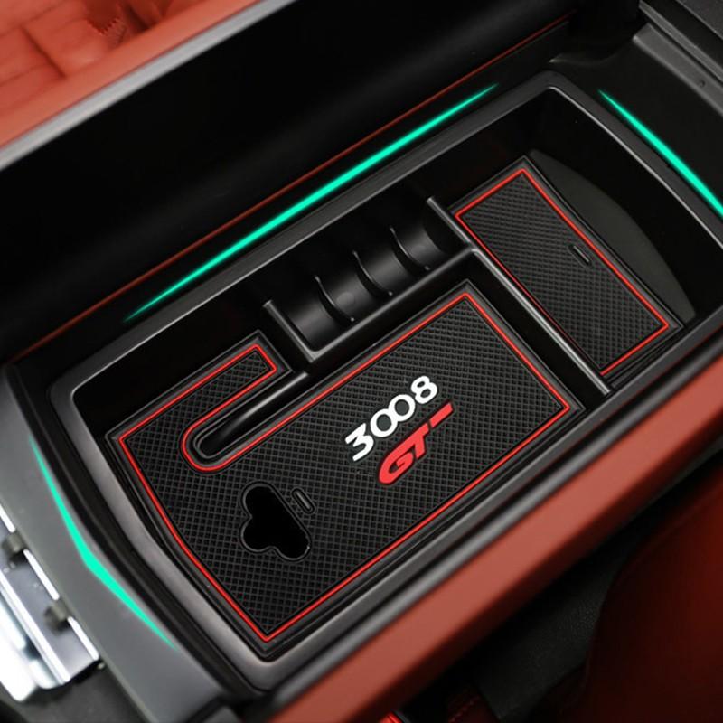 Für Peugeot 3008 GT 2017~2025 Auto Mittelkonsole Armlehne Aufbewahrungsbox Kleinkram Sortierfach Schicht-Tablett-Kit Organizer-Tasche Zubehör