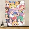 1pc Anime Tapesty Wall Hanging Lucky Star Kawail Izumi Konata Saitama Background Cloth Decorative Home Room Decor Aesthetics