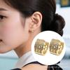 European & American Geometric Double Row Zirconia Rhinestone Earrings for Women - Versatile INS-Style Ear Cuffs