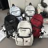 Schoolbag Hong Kong Style Couple Backpack Male and Female Versatile Machine Head Trend Large Capacity College Student School Bag Personality Junior H
