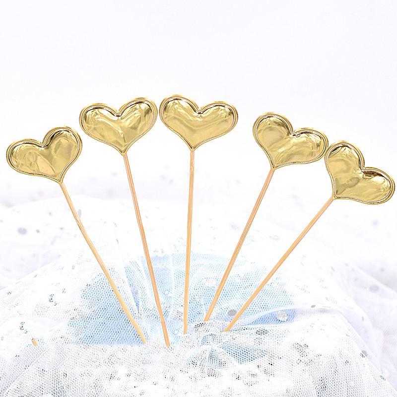 Peach Heart, Star, Snowflake, and Crown Cake Decoration Toppers for Birthdays