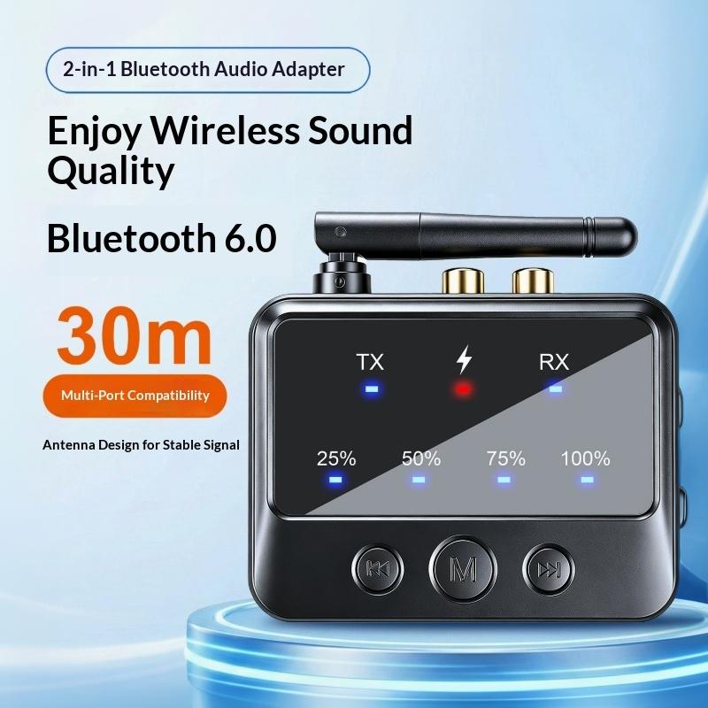 1Pcs Hi-Fi 3.5Mm Jack 2Rca Bluetooth Adapter 2 In 1 Audio Bluetooth 6.0 Receiver Transmitter For Car Speaker Pc