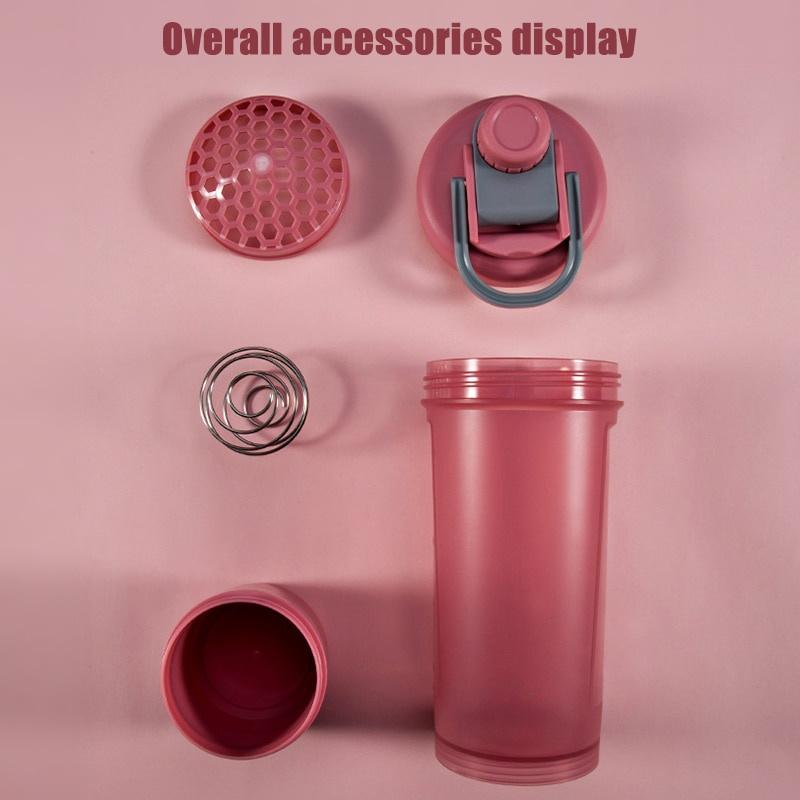 600ml Mattierter Shake-Becher Milchshake Sportflasche Outdoor Fitness Wasser Shaker Flasche Proteinpulver Tragbar Gym Training Getränk