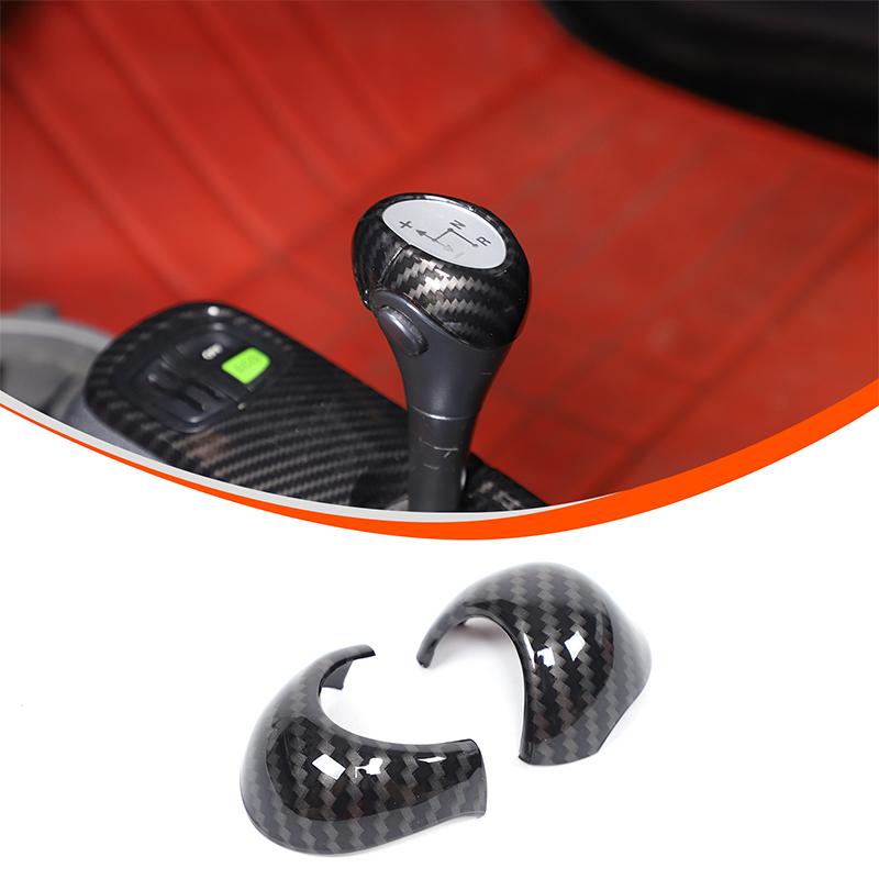 Carbon Fiber car center console head cover gear head cover trim Suitable for Mercedes-Benz Smart 451 Fortwo 2009-2015