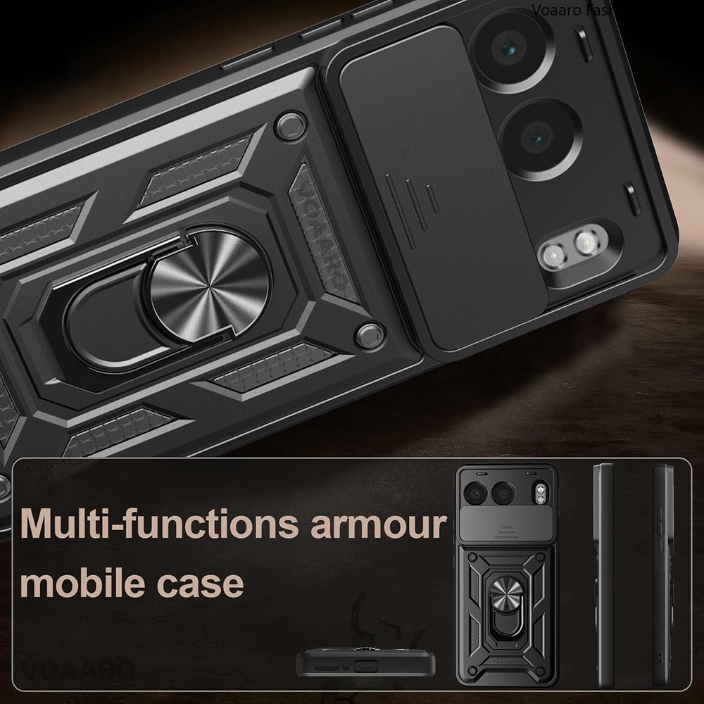 Slide Lens Armor Funda for OnePlus Nord CE4 Lite Case Stand Cover for OnePlus ACE 5 3 Pro 12 13 12R 13R OPPO K12 K12X 5G Case