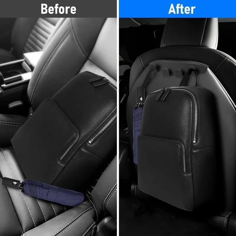 1/2 STÜCK Kratzschutz Auto Sitzhaken für Tesla Model 3 Y 2025-2017 Faltbar Schwerlast 11LBS Rückenhaken Handtaschenhalter Tasche