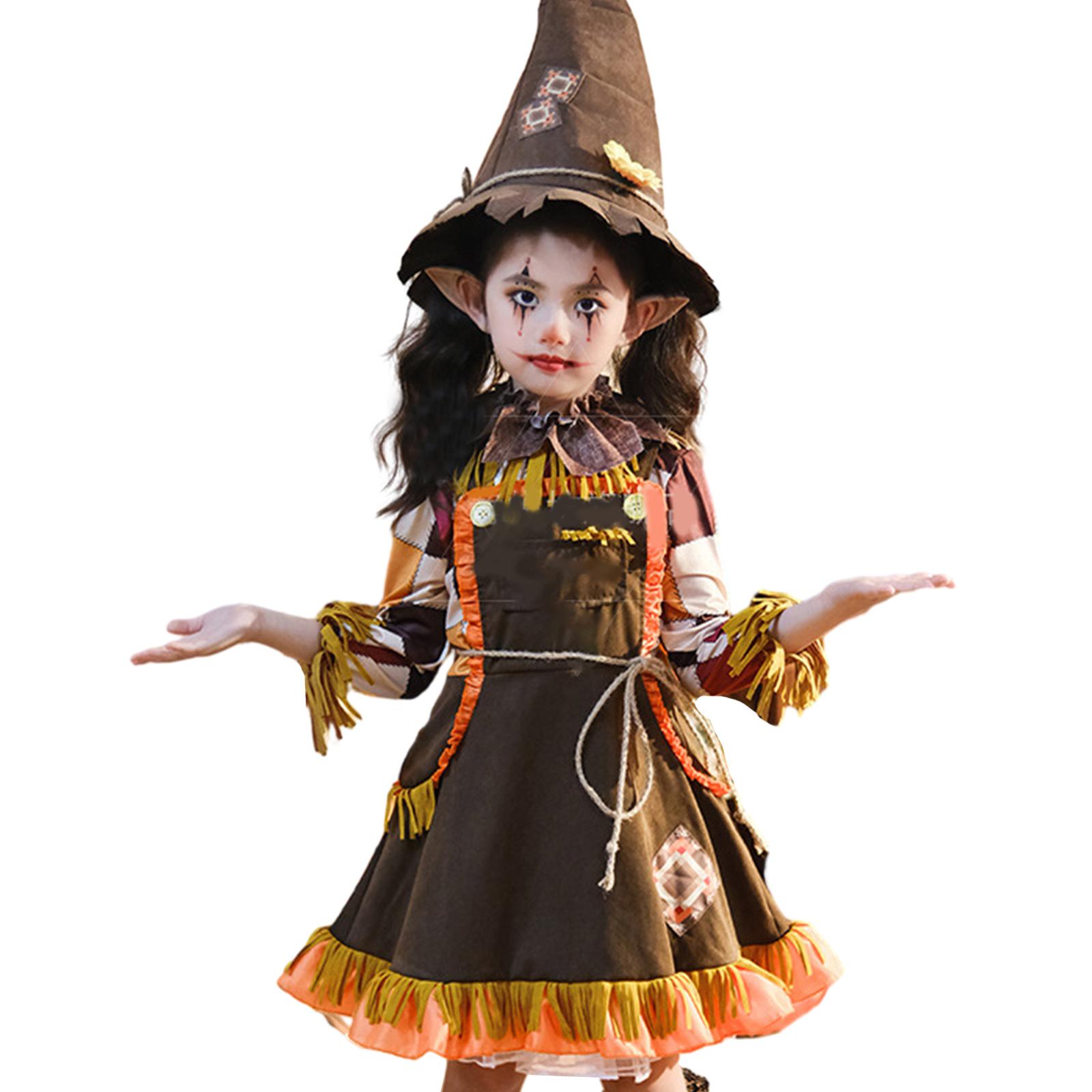 Scarecrow Costume Set Scarecrow Hat Halloween Harvest Party Accessory for Kids 150 коричневый