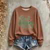 Women's Christmas Print Crewneck Sweatshirt Long Sleeve Casual Holiday Pullover