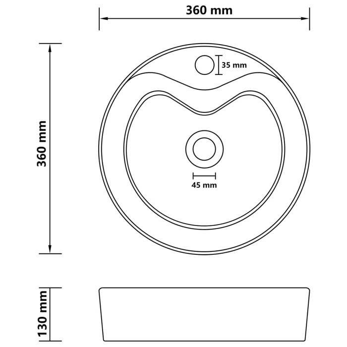 VidaXL Lavabo de Luxe avec Trop-plein Vasque à Poser de Toilette Lave-mains de Salle de Bain Salle Cosmétique Maison Bleu 147033