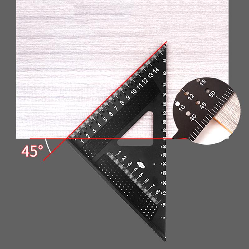 7 Inch Aluminum Precision T Square Protractor Marking Gauge Carpenter Square Measuring Layout Tool Metal Triangle Ruler