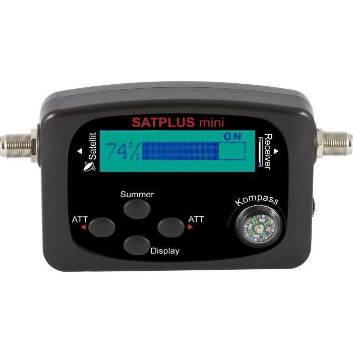 Détecteur de satellite SATPLUS mini - Telestar - Générique - Blanc - Indicateur de niveau LCD - Bip - Boussole