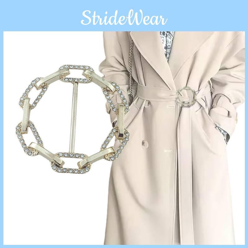 Oversized Trench Coat Belt Buckle Fashion Scarf Butterfly Knot Ring Large
