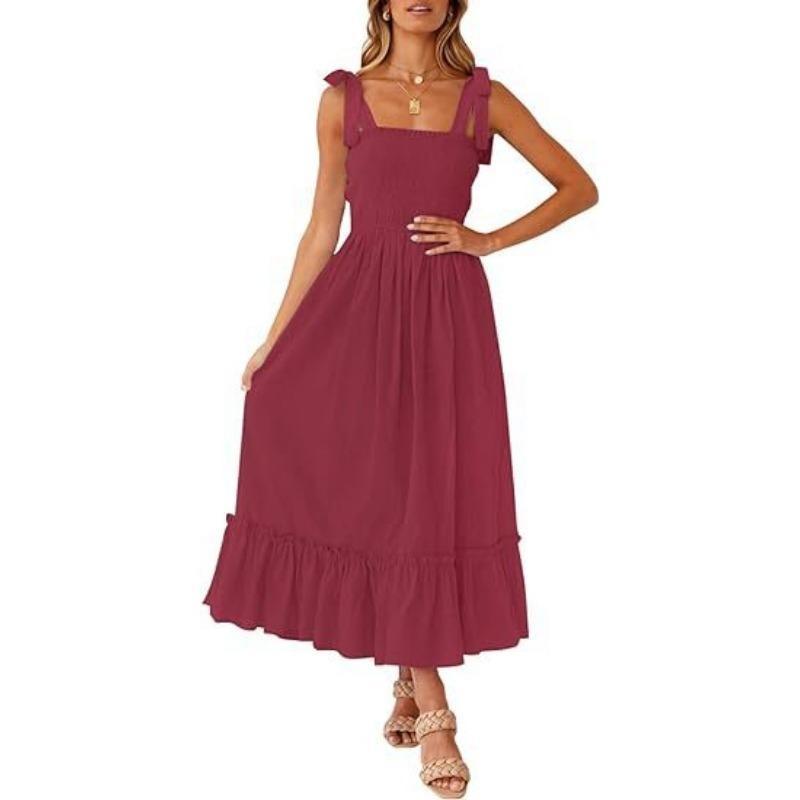 Women's Range Simple Solid Colour Halter Long Dresses