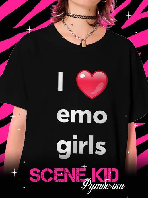 I Love Emo Girls T-shirt M