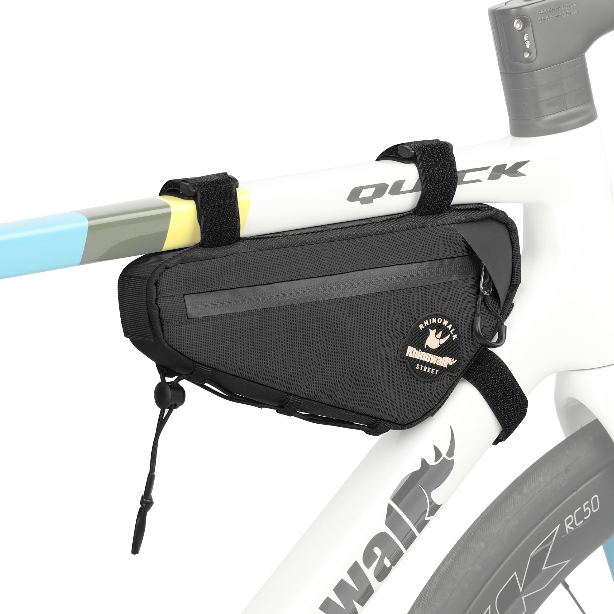 

Rhinowalk Bike Frame Bag, Under Top Tube Bag, Bicycle Triangle Bag with Side Pockets and Storage Pouch for Road and Mountain Bikes
