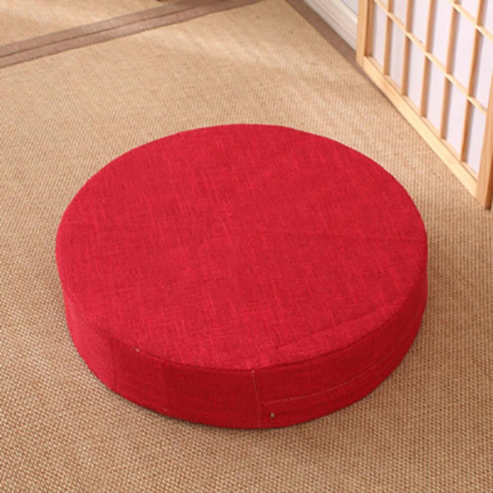 New 40x6cm Tatami Meditation Cushion Linen Thicken Yoga Stretching Cushion Round Removable Window Cushion Machine Washable