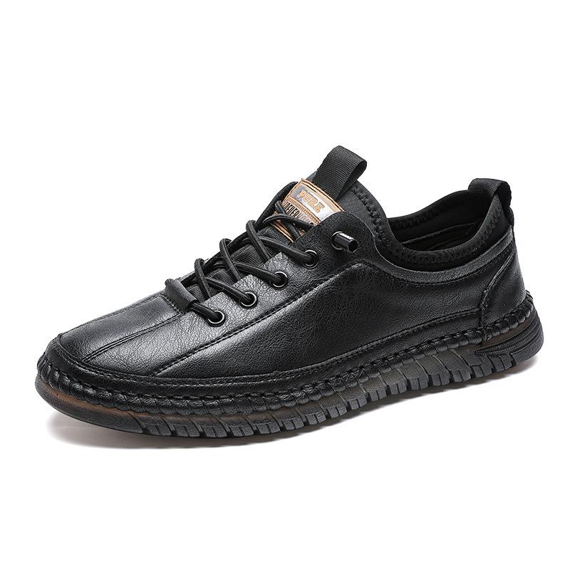 Sko for menn Skinn Uformelle håndlagde sko Utendørs fotturer Joggesko Menn Pustende snøring Sport Herresko Zapatos De Hombre