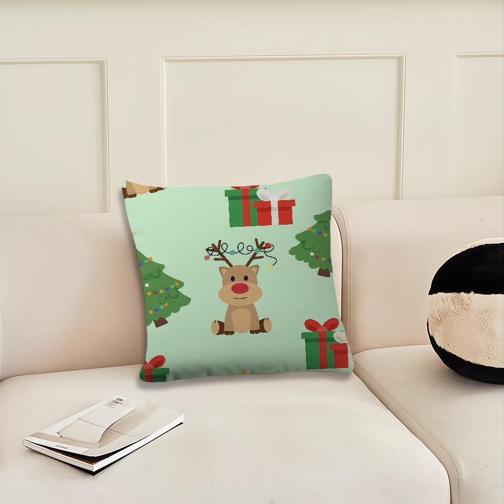 Рождественский Мультяшный Олень Милый Наволочка Подушка Чехол Декор Комната Дом Диван Гостиная Офис Автомобиль Нордическая Простота 12x12Inch