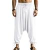 New Men's Linen Casual Loose Large Size Bloomers Breathable Wide Leg Casual Pants