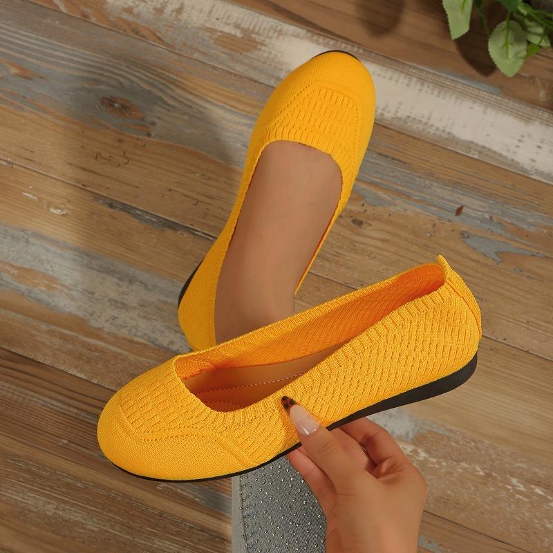 Wish Large Size Round Head Flat Bottom Lazy Single Shoes Women's Flying Weaving Breathable Flat Heel Shallow Mouth Work Shoes Ebay