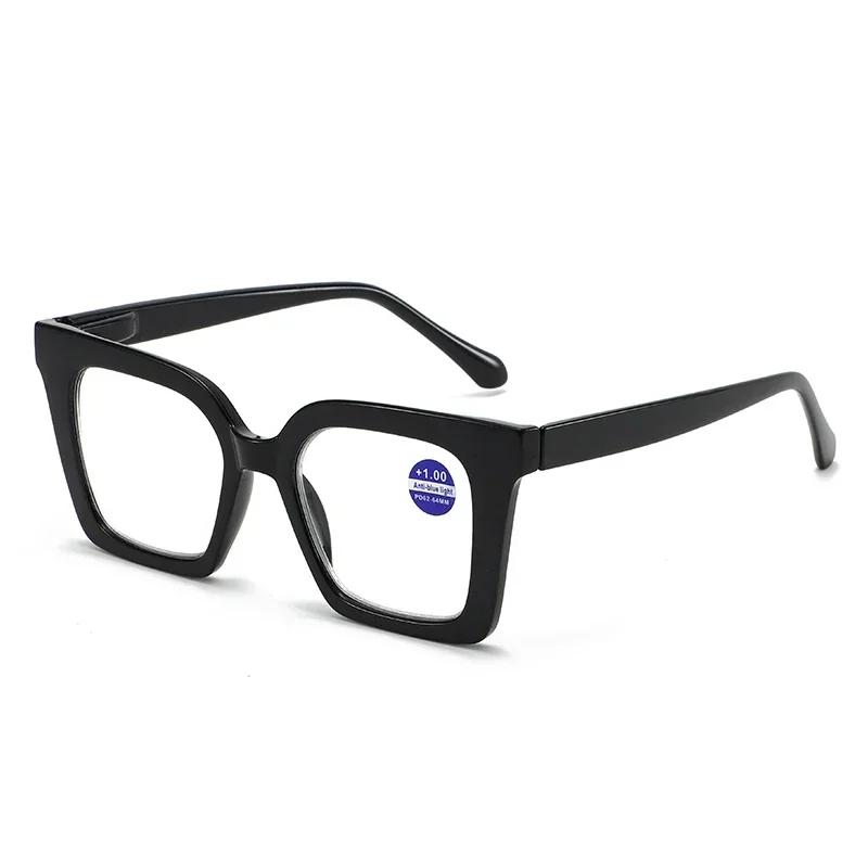 Luxury Flora Print Women Reading Glasses Trendy Large Frame Anti Blue Light Presbyopic Glasses for Men and Women