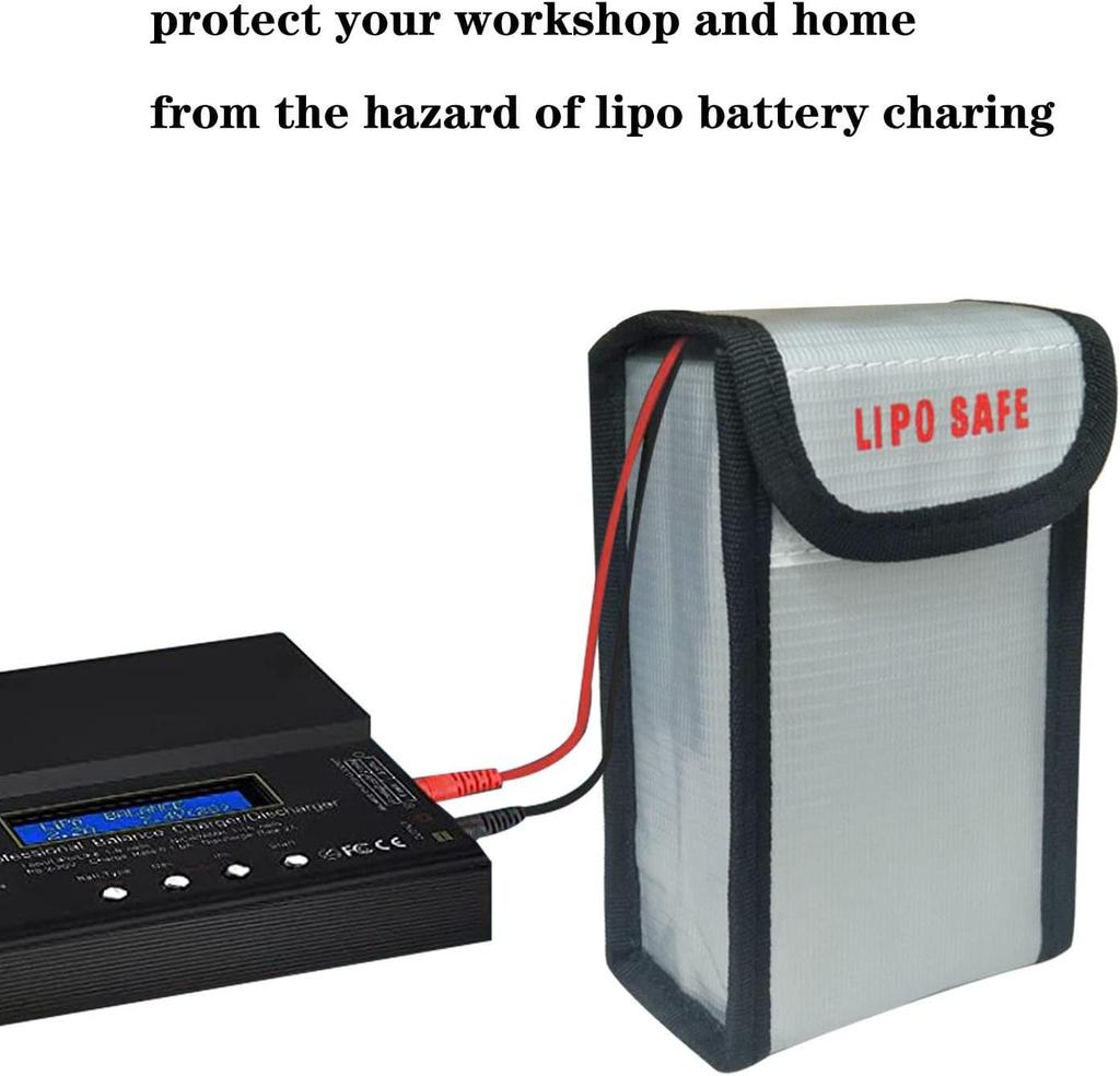 Fireproof Lipo Battery Safety Bag – 90x55x140mm – Explosion-Proof Protective Charging and Storage Case – 1 Piece