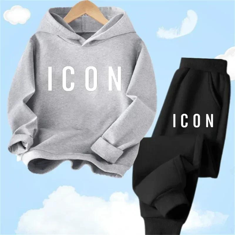 Spring Autumn New Fashion Kids Tracksuits 3-12 Years Boys and Girls Casual Sports Hoodie Tops+Pants 2PC Sets Children's Clothing