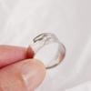 Korean-Japanese Style S925 Sterling Silver Minimalist Irregular Wide Band Open Ring for Women