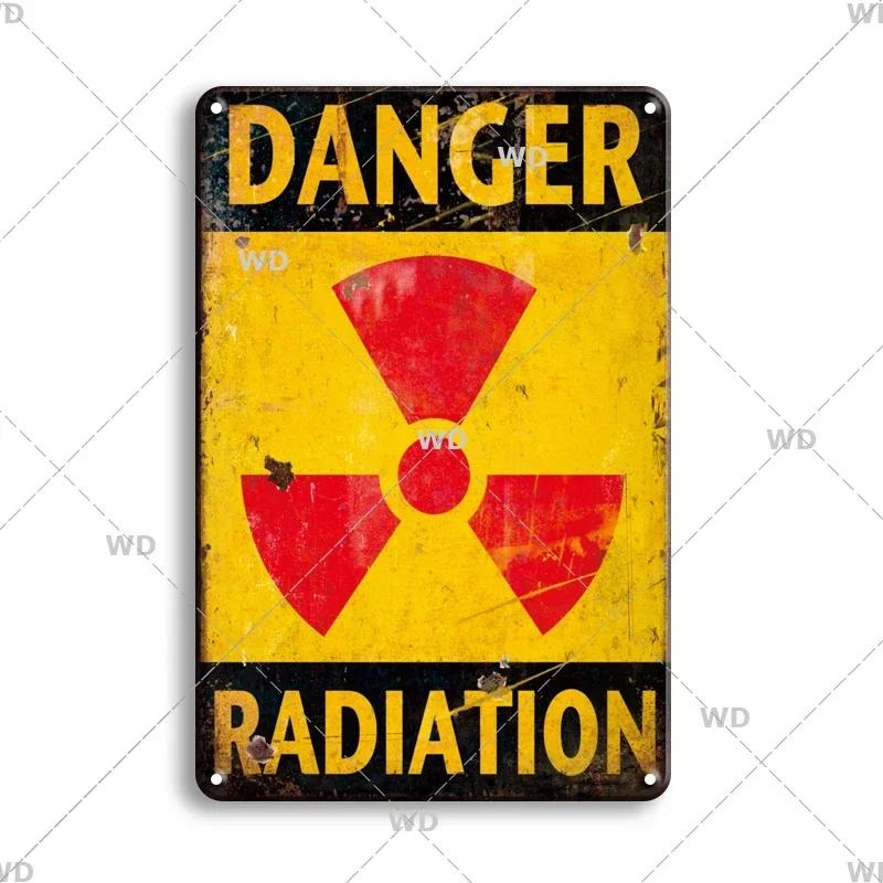 CautionCharm Vintage Metal Plaque - Warn Slogan Design - Great for Door, Factory & Home Wall Decor - Retro Caution Sign Poster