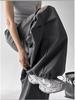 Women's Gray High-Waisted Wide-Leg Workwear Pants - Loose, Slimming, Casual Straight-Leg Parachute Style for Early Spring 2026