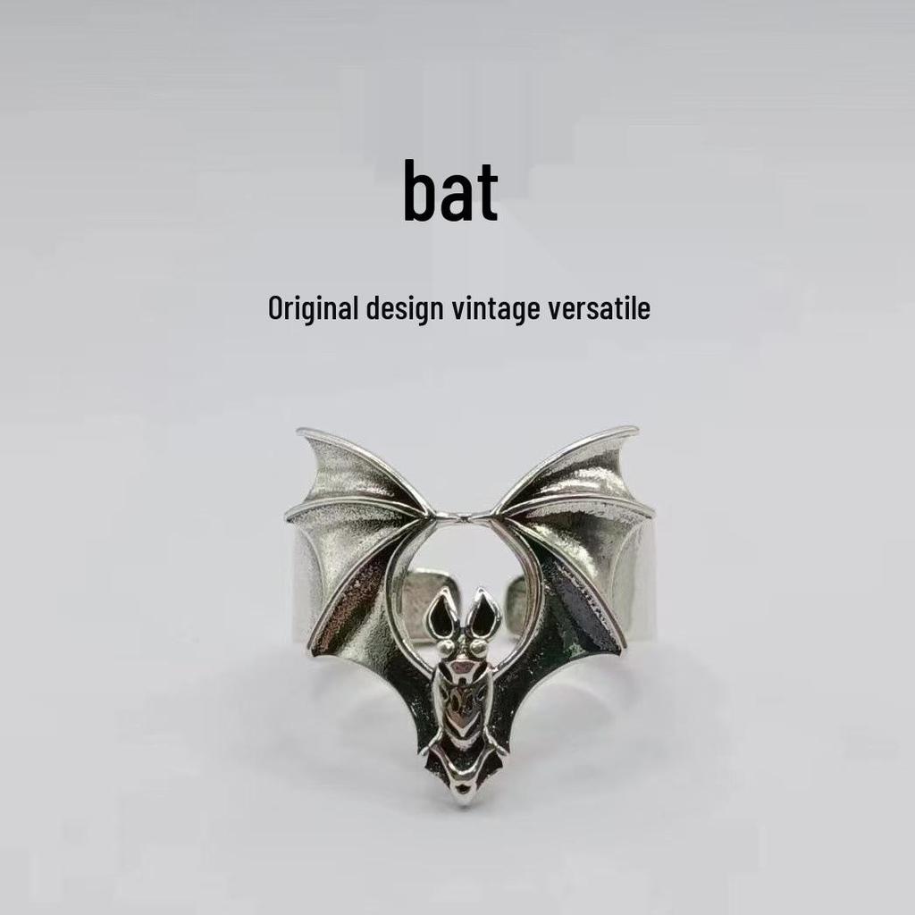 Men's Halloween Punk Bat Ring - Retro European American Trendy Design