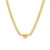 18K Gold Clavicle Chain Pendant Necklace - Trendy European & American Titanium Steel Jewelry for Women