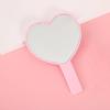 Heart-Shaped Peach Handle Mirror: Cute Handheld Makeup Mirror for Girls, Single-Sided Small Gift