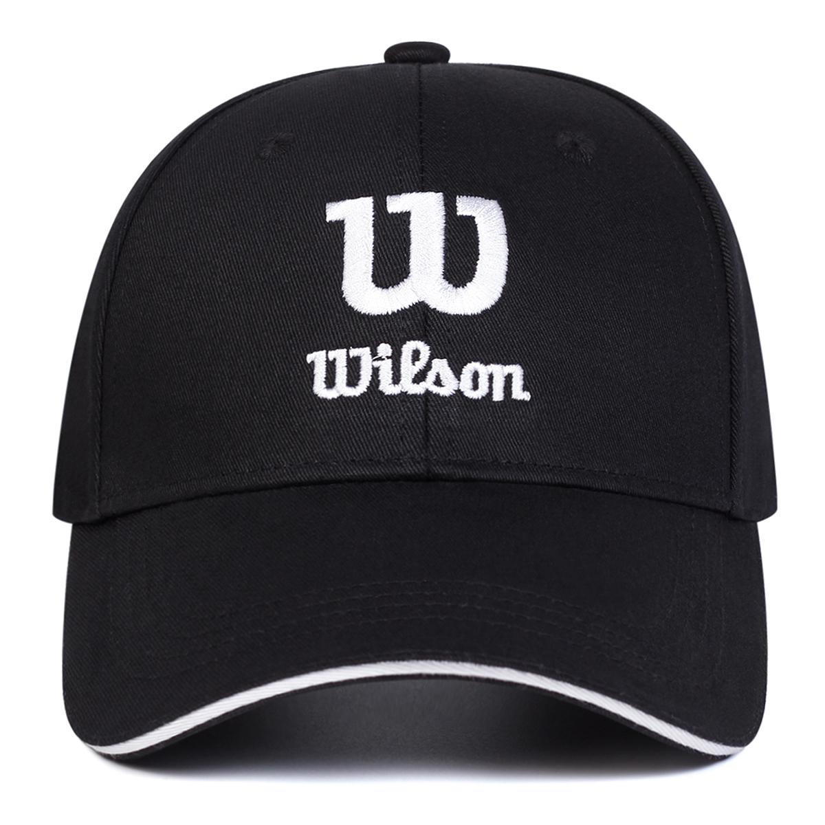 Headgear Unisex W WILSON Borduurwerk Verstelbare Hip Hop Baseballpet Gepersonaliseerde Petten Lente Herfst Outdoor Vrijetijdshoeden Reisaccessoires voor Dames Heren zwart