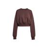 Soft Fleece Crew Neck Long Sleeve Sweatshirt Women Brown JW5072